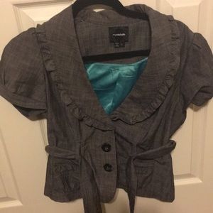 short sleeve gray blazer